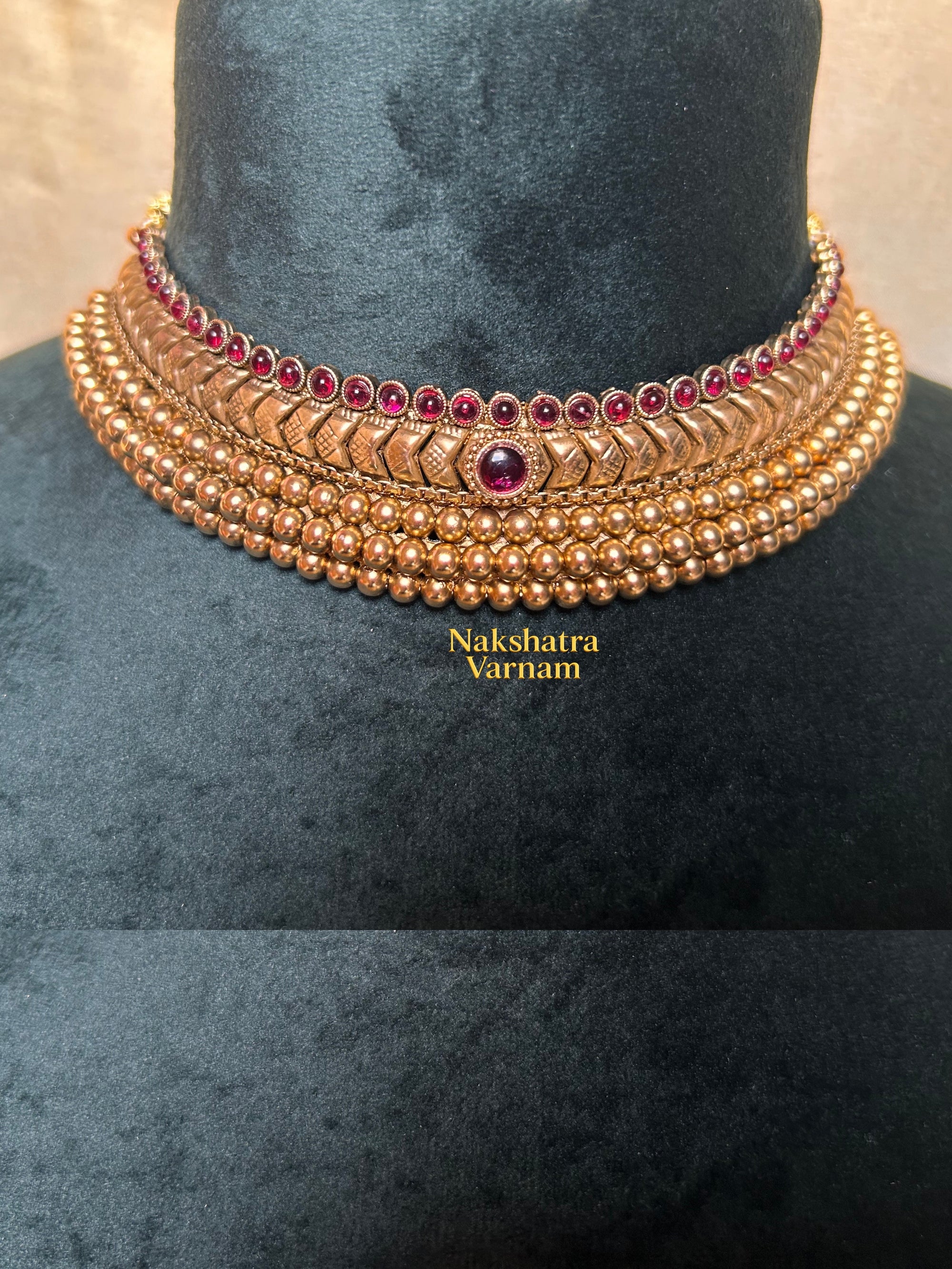 Gold Choker with Ruby stone