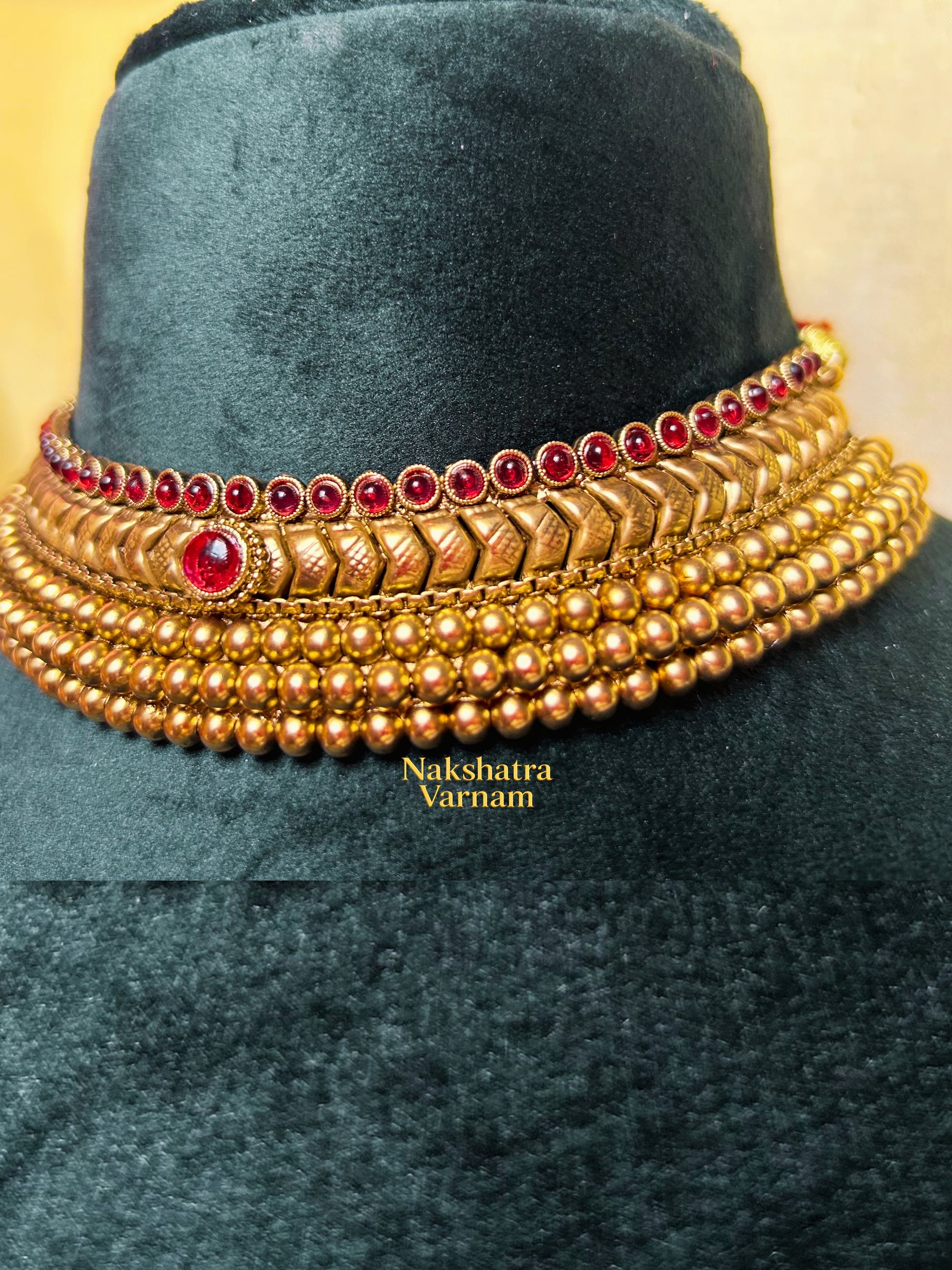 Gold Choker with Ruby stone