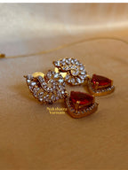 Ruby Triangle Drop AD Pendant Set