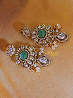 American Diamond Mint White Hasli style Kanti Necklace