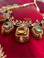 Multi Color stone American Diamond Neckset