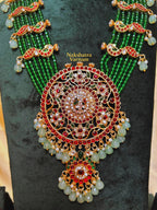 Green beads long kemp haram with Mint drops