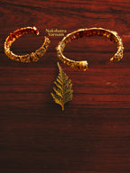 Openable Lakhsmi and peacock motif kada (set of 2)